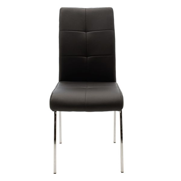 029 000069 3 2 Ariadne pakoworld PU chair in black shade black-chrome leg 43x63x96cmIndoor furniture > Chairs