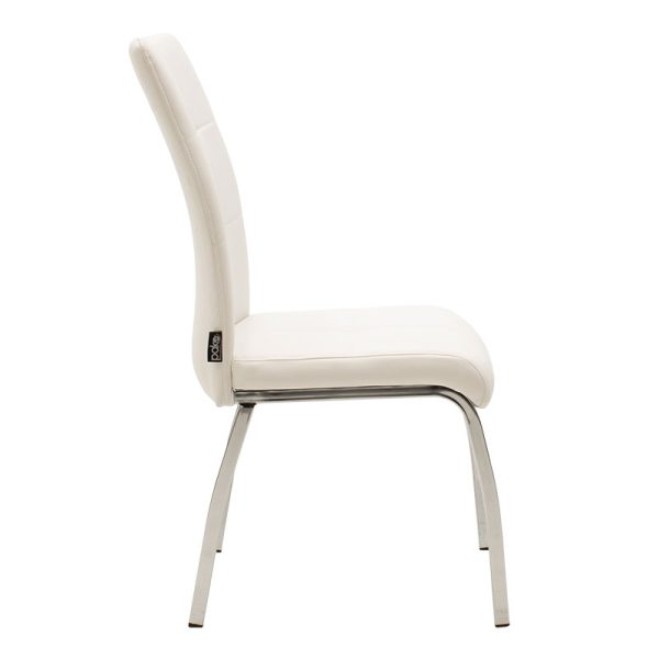 029 000070 2 4 Chair Ariadne pakoworld PU white-chrome legIndoor furniture > Chairs