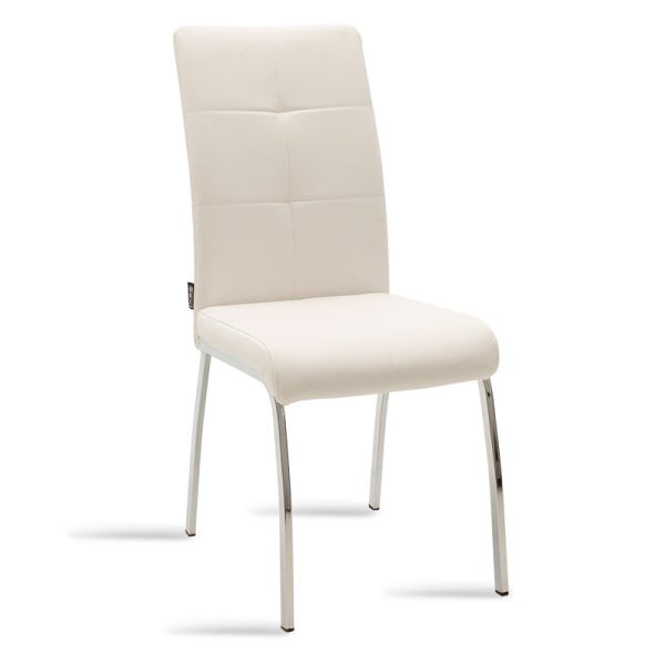 029 000070 7 Chair Ariadne pakoworld PU white-chrome legIndoor furniture > Chairs