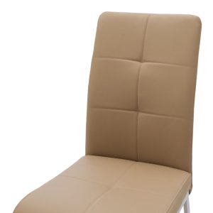 029 000071 4 3 Chair Ariadne pakoworld PU mocha-chrome legIndoor furniture > Chairs