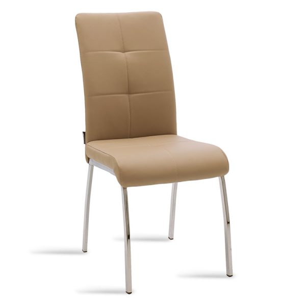 029 000071 6 Chair Ariadne pakoworld PU mocha-chrome legIndoor furniture > Chairs