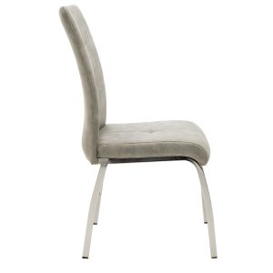 029 000072 3 3 Chair Ariadne pakoworld PU grey-chrome legIndoor furniture > Chairs