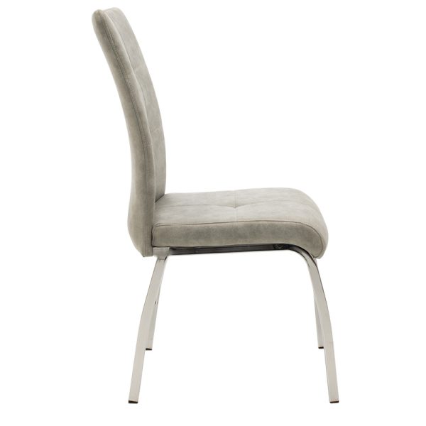 029 000072 3 3 Chair Ariadne pakoworld PU grey-chrome legIndoor furniture > Chairs