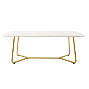 029 000090 2 3 Coffee table Paris pakoworld glass 8mm marble pattern-golden 120x80x45cmIndoor furniture > Coffee tables