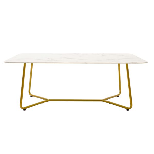 029 000090 2 3 Coffee table Paris pakoworld glass 8mm marble pattern-golden 120x80x45cmIndoor furniture > Coffee tables