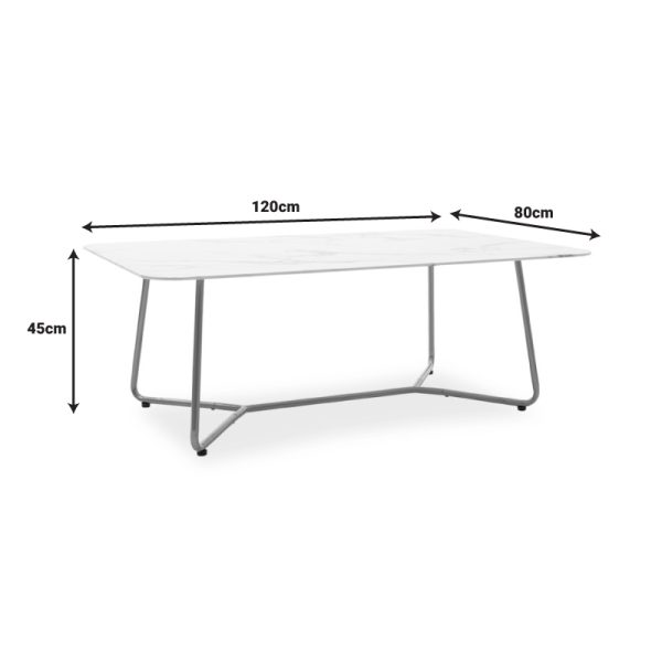 029 000090 4 3 Coffee table Paris pakoworld glass 8mm marble pattern-golden 120x80x45cmIndoor furniture > Coffee tables