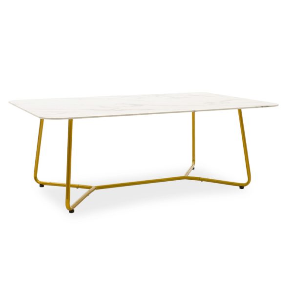 029 000090 6 Coffee table Paris pakoworld glass 8mm marble pattern-golden 120x80x45cmIndoor furniture > Coffee tables