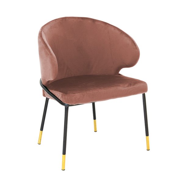 029 000103 5 Chair Nalu pakoworld velvet rotten apple-black golden legSPRING OFFERS