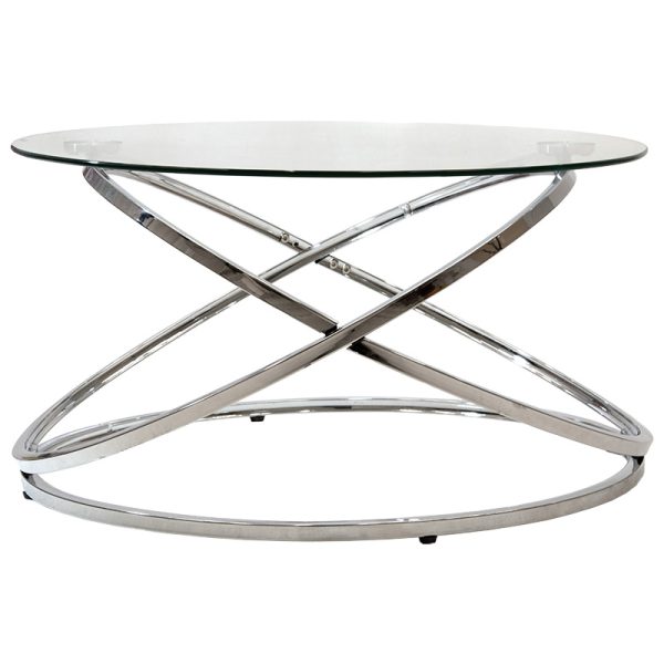 029 000106 7 Table Sabin pakoworld metal-glass 8mm D80x43cmIndoor furniture > Coffee tables