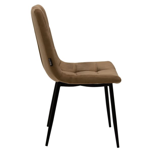 029 000128 2 7 Chair Nola pakoworld brown velvet-black legIndoor furniture > Chairs