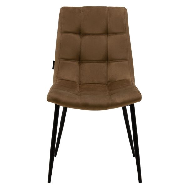 029 000128 3 7 Chair Nola pakoworld brown velvet-black legIndoor furniture > Chairs
