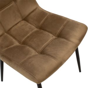 029 000128 4 7 Chair Nola pakoworld brown velvet-black legIndoor furniture > Chairs
