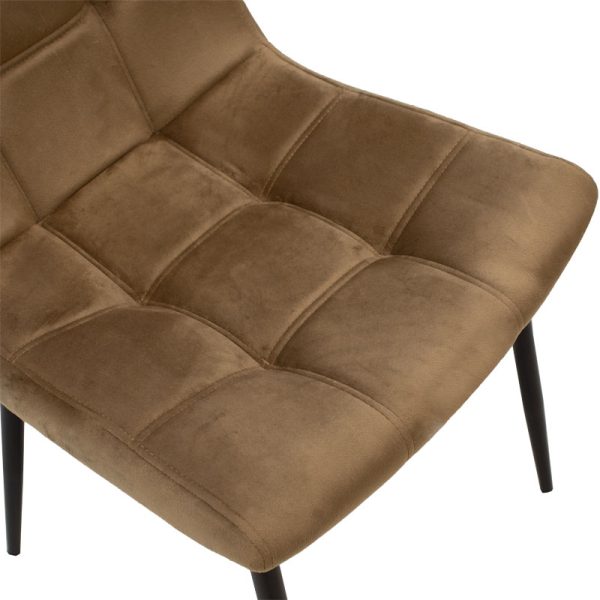 029 000128 4 7 Chair Nola pakoworld brown velvet-black legIndoor furniture > Chairs
