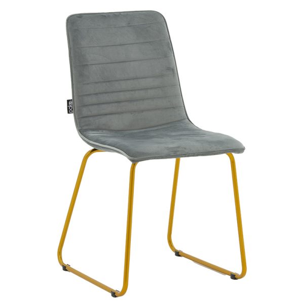 029 000134 5 Chair Amalia pakoworld metal golden with velvet greySPRING OFFERS