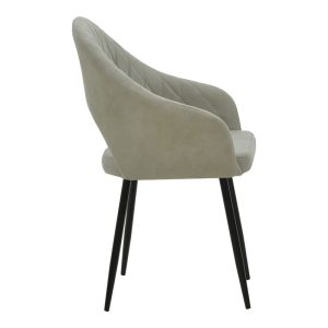 029 000150 2 6 Armchair Macie pakoworld fabric antique grey-black 58x50x85cmIndoor furniture > Living room armchairs