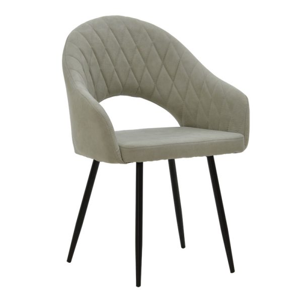 029 000150 9 Armchair Macie pakoworld fabric antique grey-black 58x50x85cmIndoor furniture > Living room armchairs
