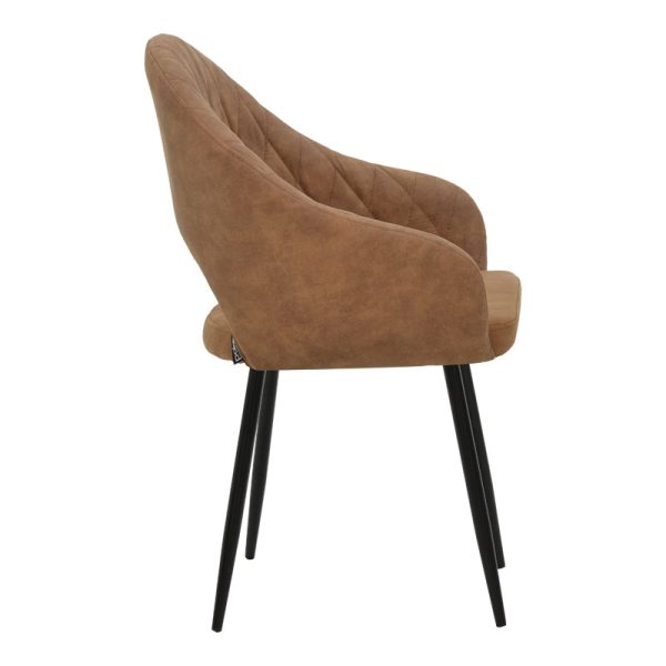 029 000151 2 3 Armchair Macie pakoworld fabric antique brown-black 58x50x85cmIndoor furniture > Living room armchairs