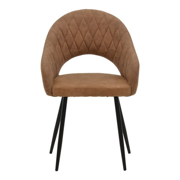 029 000151 3 3 Armchair Macie pakoworld fabric antique brown-black 58x50x85cmIndoor furniture > Living room armchairs