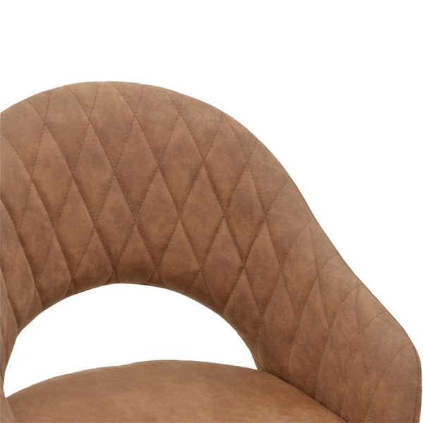 029 000151 4 3 Armchair Macie pakoworld fabric antique brown-black 58x50x85cmIndoor furniture > Living room armchairs