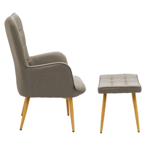 029 000155 2 6 Maddison armchair with footrest-cushion pakoworld fabric beige-natural 69x74x98cmIndoor furniture > Living room armchairs