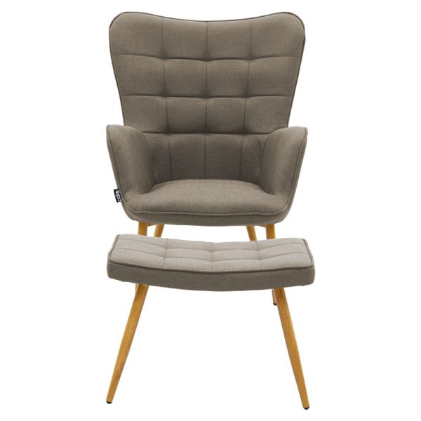 029 000155 3 6 Maddison armchair with footrest-cushion pakoworld fabric beige-natural 69x74x98cmIndoor furniture > Living room armchairs