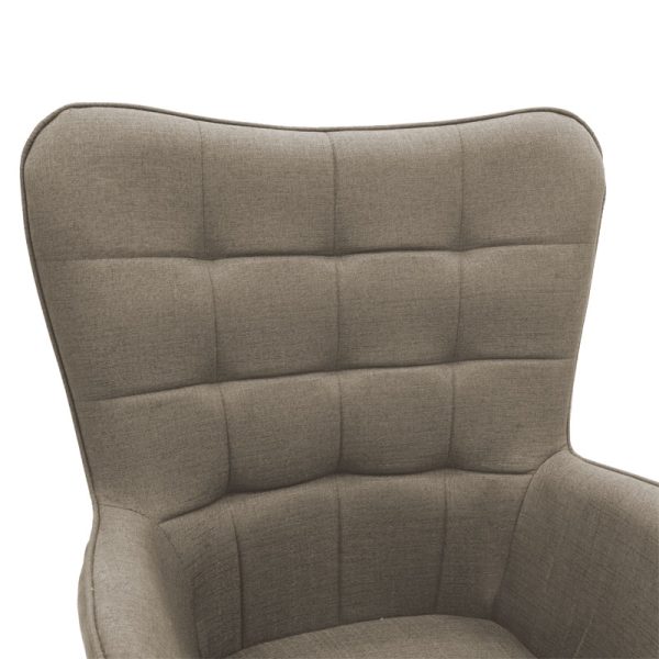 029 000155 4 6 Maddison armchair with footrest-cushion pakoworld fabric beige-natural 69x74x98cmIndoor furniture > Living room armchairs