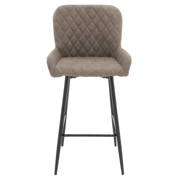 029 000175 3 4 Bar Stool Delicacy metal black legs-fabric antique grey-brown colorIndoor furniture > Bar stools