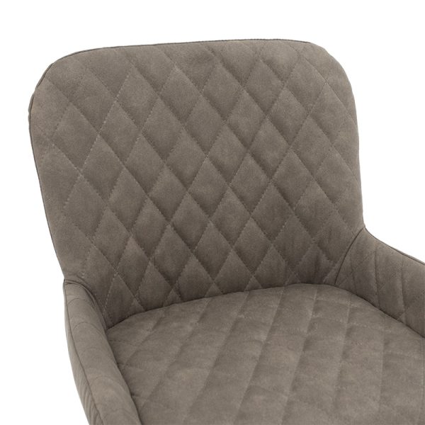029 000175 4 4 Bar Stool Delicacy metal black legs-fabric antique grey-brown colorIndoor furniture > Bar stools