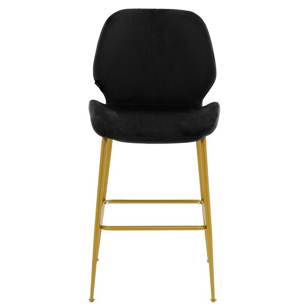029 000191 3 Bar Stool Impel metal golden legs-velvet blackHOT DEALS