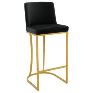 029 000194 Bar Stool Impartial metal golden legs-velvet blackIndoor furniture > Bar stools
