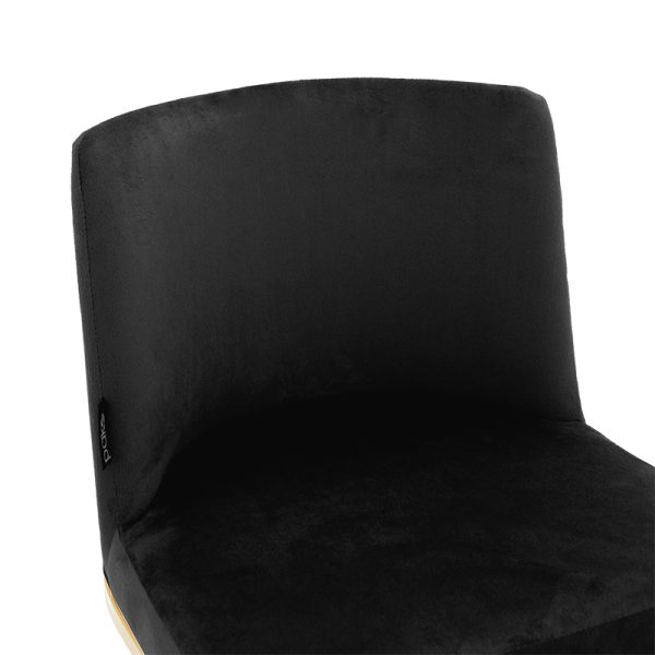029 000194 4 Bar Stool Impartial metal golden legs-velvet blackIndoor furniture > Bar stools
