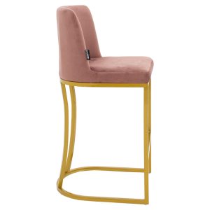 029 000196 2 6 Bar Stool medium height Impartial I metal golden legs-velvet rotten appleIndoor furniture > Bar stools