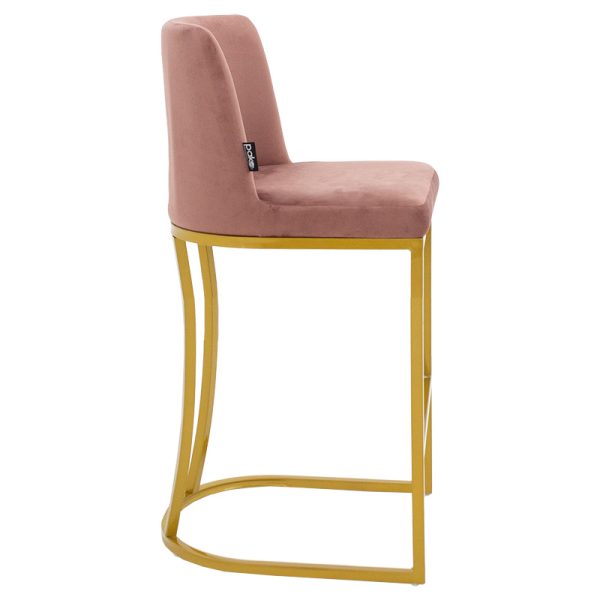 029 000196 2 6 Bar Stool medium height Impartial I metal golden legs-velvet rotten appleIndoor furniture > Bar stools