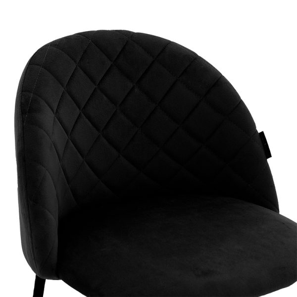 029 000200 4 5 Bar Stool Kudos metal black legs-velvet blackIndoor furniture > Bar stools