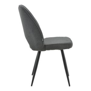 029 000210 2 6 Renish pakoworld bouclé chair gray-metallic black leg 61x47x91.5cmIndoor furniture > Chairs