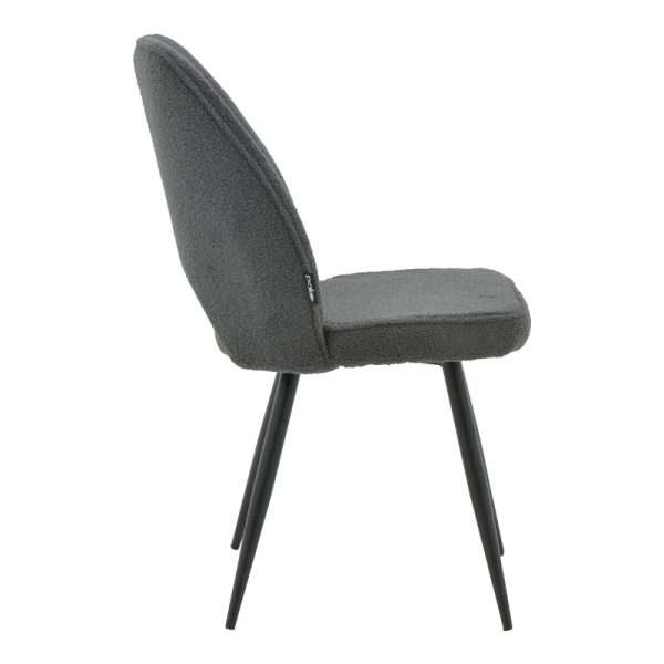 029 000210 2 6 Renish pakoworld bouclé chair gray-metallic black leg 61x47x91.5cmIndoor furniture > Chairs