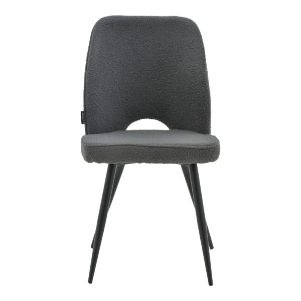 029 000210 3 6 Renish pakoworld bouclé chair gray-metallic black leg 61x47x91.5cmIndoor furniture > Chairs