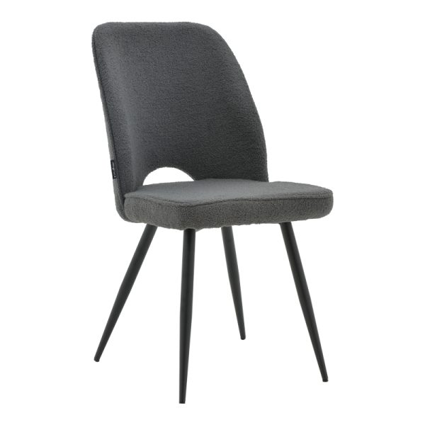 029 000210 9 Renish pakoworld bouclé chair gray-metallic black leg 61x47x91.5cmIndoor furniture > Chairs
