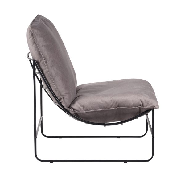 029 000221 2 4 Armchair Chopie pakoworld grey fabric-black leg 77x90x83cmIndoor furniture > Living room armchairs