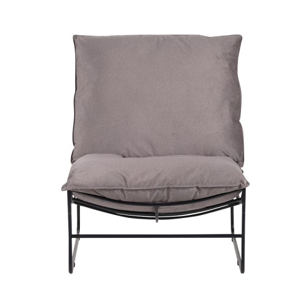029 000221 3 4 Armchair Chopie pakoworld grey fabric-black leg 77x90x83cmIndoor furniture > Living room armchairs