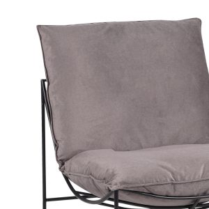 029 000221 4 4 Armchair Chopie pakoworld grey fabric-black leg 77x90x83cmIndoor furniture > Living room armchairs