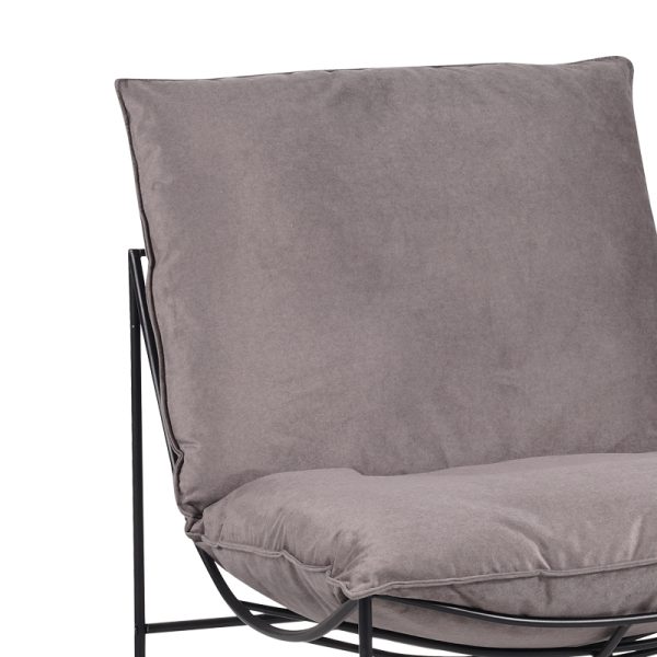 029 000221 4 4 Armchair Chopie pakoworld grey fabric-black leg 77x90x83cmIndoor furniture > Living room armchairs