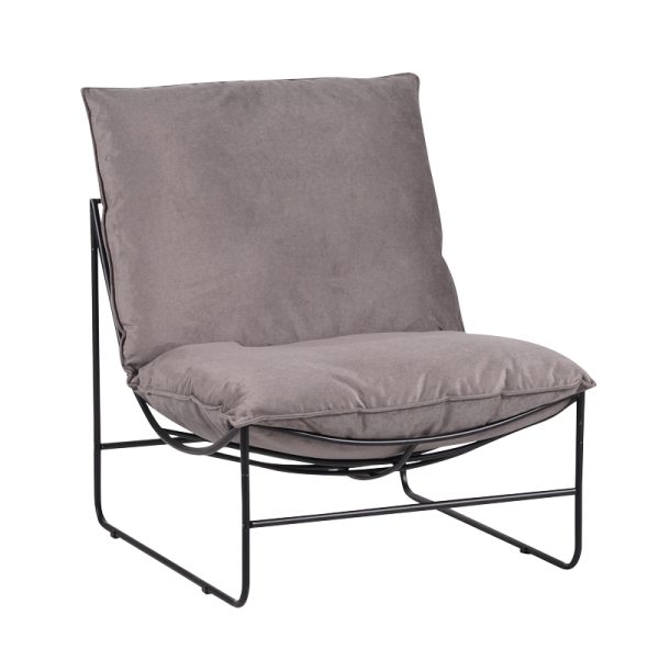029 000221 7 Armchair Chopie pakoworld grey fabric-black leg 77x90x83cmIndoor furniture > Living room armchairs