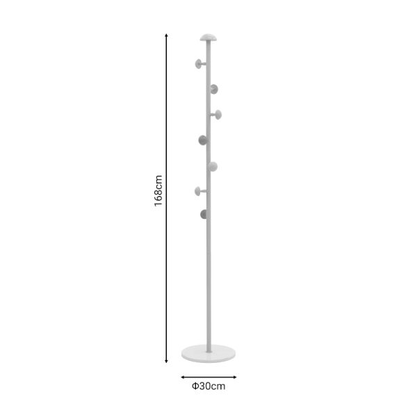029 000229 3 4 Coat stand Mush pakoworld pink-white metal 30x30x168cmIndoor furniture > Children's Room
