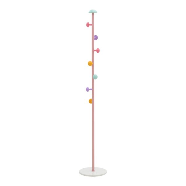 029 000229 6 Coat stand Mush pakoworld pink-white metal 30x30x168cmIndoor furniture > Children's Room