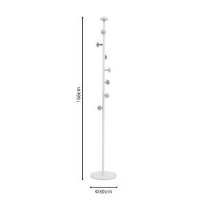 029 000230 3 5 Coat stand Mush pakoworld white metal 30x30x168cmIndoor furniture > Children's Room