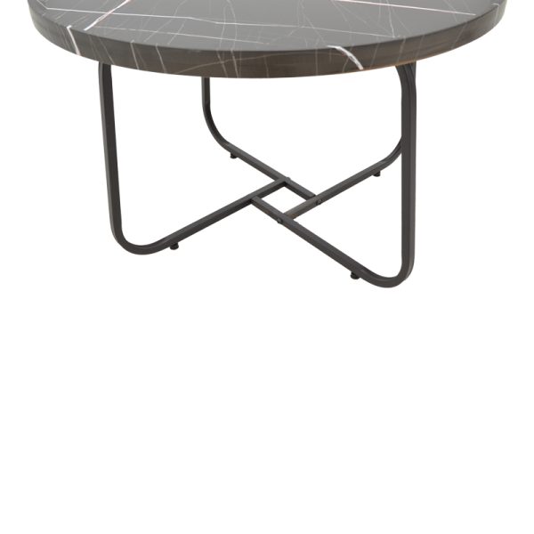 029 000241 3 1 Crismory pakoworld coffee table set of 2 MDF in black marble shade and black metal legsSPRING OFFERS