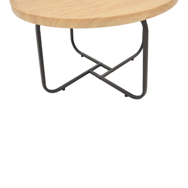 029 000242 3 1 Crismory pakoworld coffee table set of 2 pieces MDF in natural shade and black metal legsSPRING OFFERS