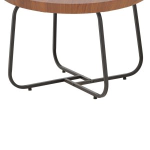 029 000243 2 1 Crismory pakoworld coffee table set of 2 pieces MDF in brown shade and black metal legsSPRING OFFERS