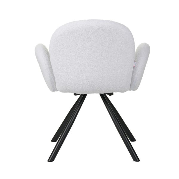 029 000247 4 2 Armchair Garzele Inart white teddy fabric-leg black metal 68x66x82.5cmIndoor furniture > Living room armchairs